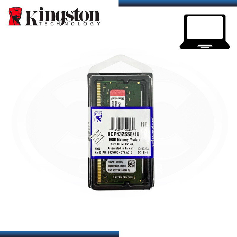 CH515KNG89 – MEMORIA SODIMM DDR4 KINGSTON 16GB 3200MHZ.04