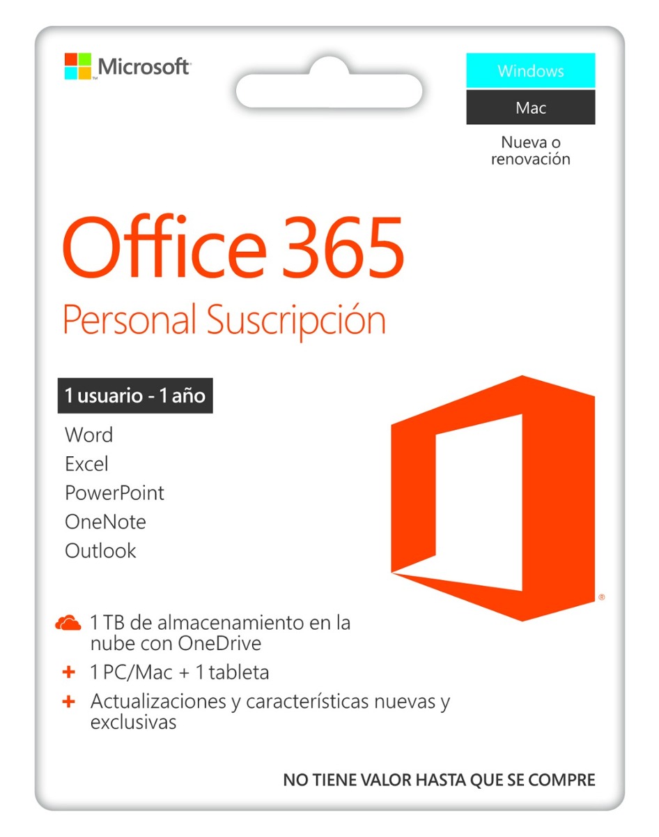Licencia Microsoft Office 365 Personal Español Suscripción Anual – REPLICA  Peru