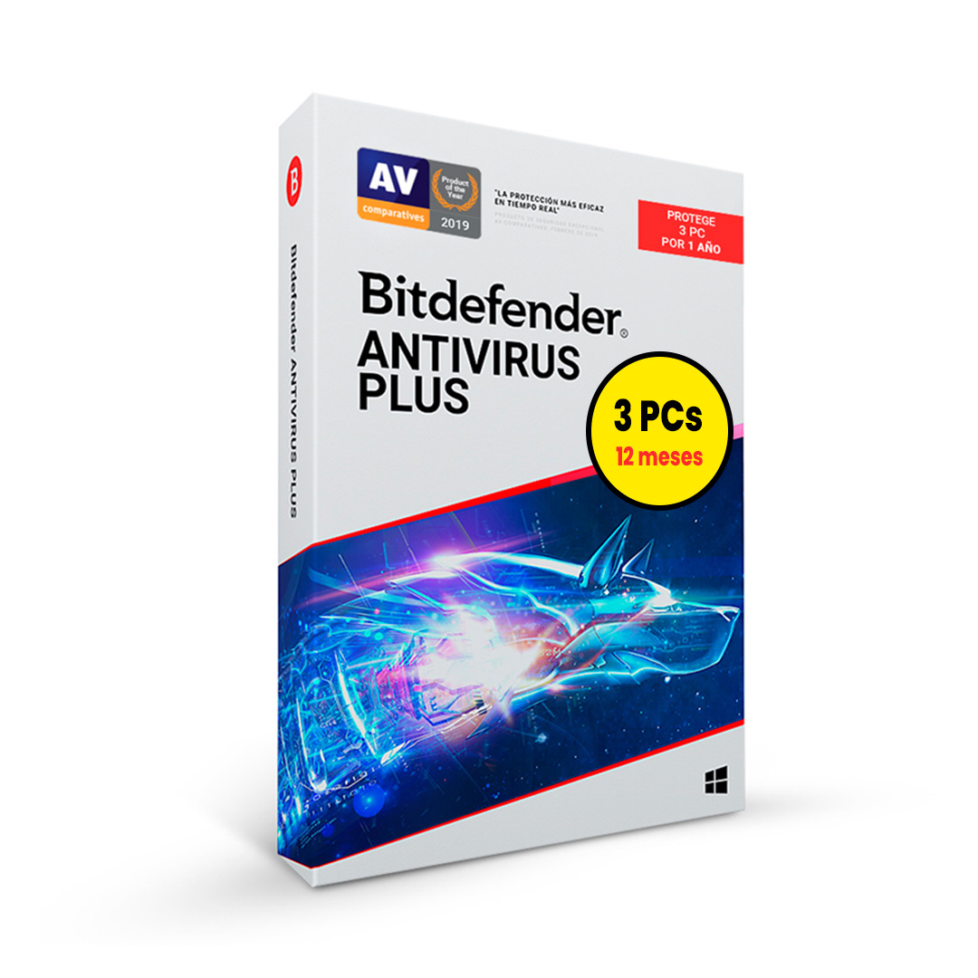 B11010059-Licencia Bitdefender Antivirus PlusBitDefender 3 PC’s 12 Meses